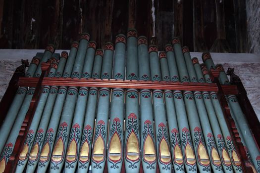 organ pipes in an old irish church