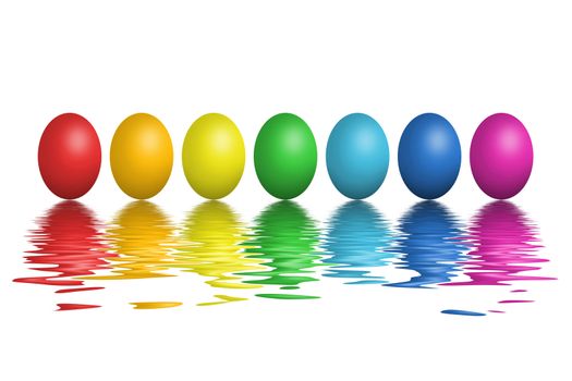 Colorful easter eggs isolated on white background