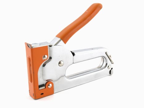 A heavy duty stapler for industrial use over a white background.