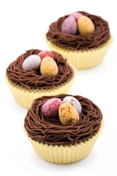 Cupcakes decorated with an Easter theme