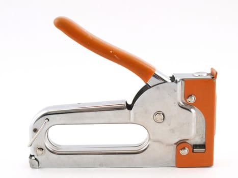 A heavy duty stapler for industrial use over a white background.