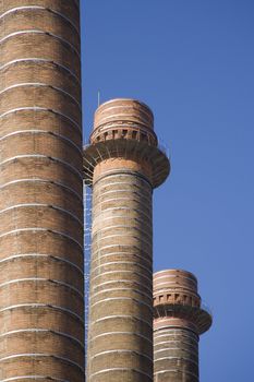 chimneys restored in the downtown of Barcelona, Spain