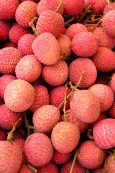 Close up of red litchis