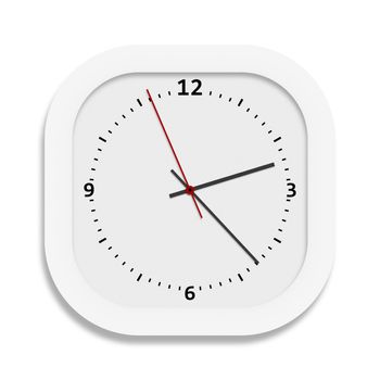 An illustration of a big white clock