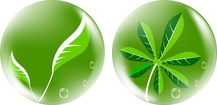 Environment button with leaf