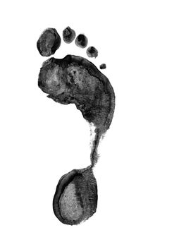 Detail of the human track - foot print