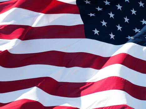 American flag waving with the wind