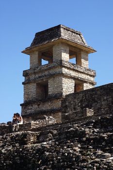 Detail of Palenque. Maya Ruins in Chiapas. Mexico