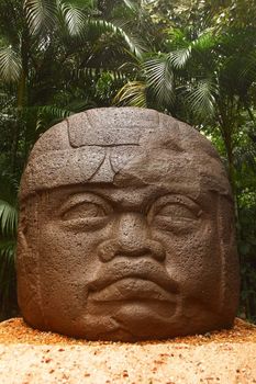 Olmec head in Villahermosa in Mexico