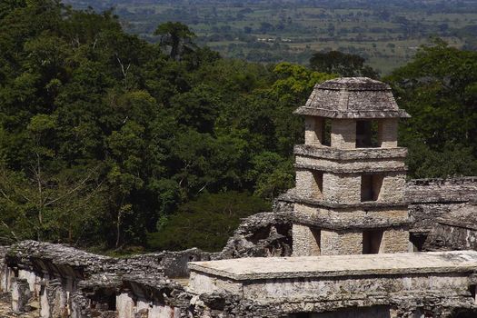 Detail of Palenque. Maya Ruins in Chiapas. Mexico