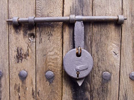 old door detail in Tossa de Mar, Catalonia, Spain