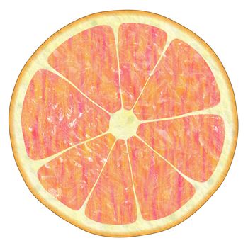 red orange, grapefruit texture on white,  suits for duplication of the background, illustration