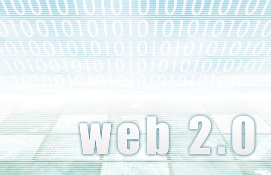 Web 2.0 on a Clear Blue Tech Background