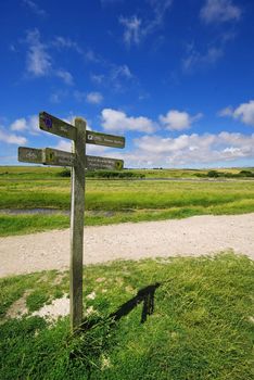 Roas sign on a crossroads