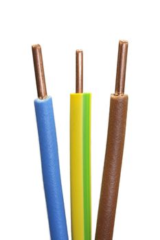 Electrical cable wires isolated on a white background