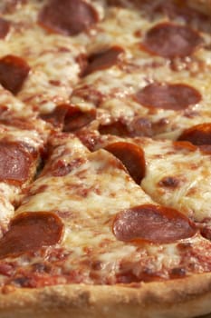 a close up picture of a pizza