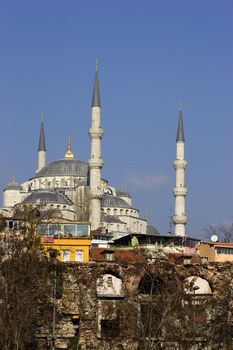 The Sultan Ahmed Mosque in Istanbul also known as the Blue Mosque.