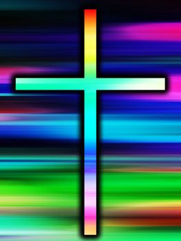 A colourful version of the holy cross.