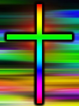 A colourful version of the holy cross.