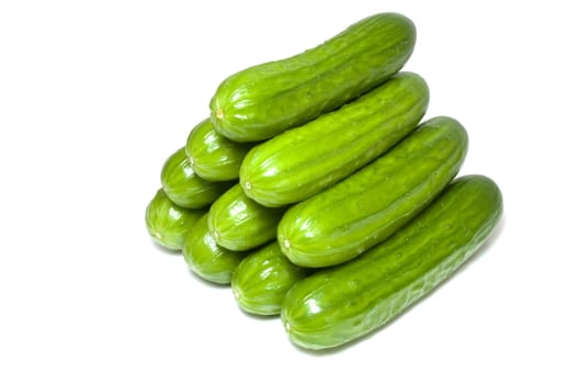 Fresh high resolution photo of  isolated cucumbers.