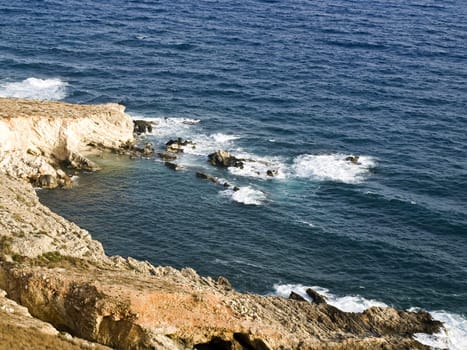 Typical summer landscape and scenery from the coast in Malta.