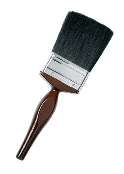 New and shiny paintbrush isolated on white background