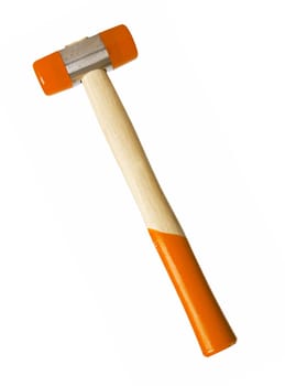 Brand new hammer isolated on white with clipping path