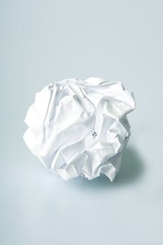 Crumpled paper wad after brainstorming