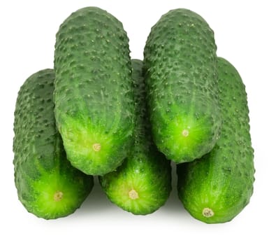 nice fresh green cucumbers isolated over white