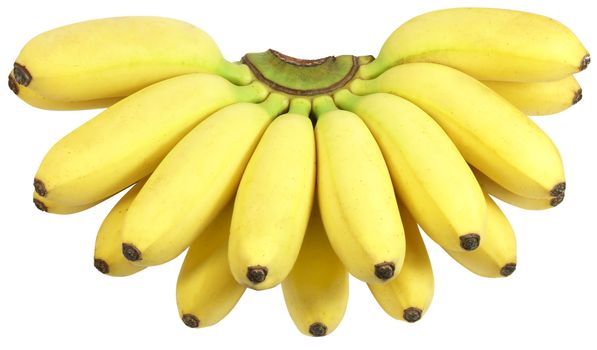 Fresh yellow banana isolated over white with clipping path