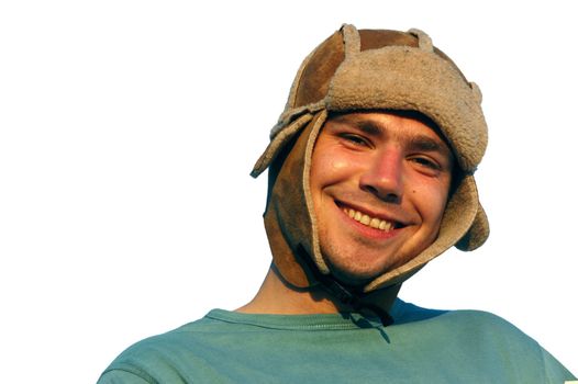 young man with winter cap