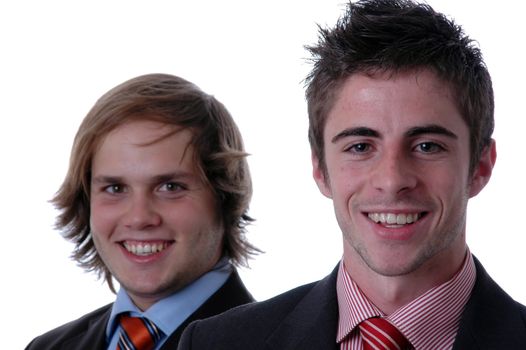 two young and smiling businessman