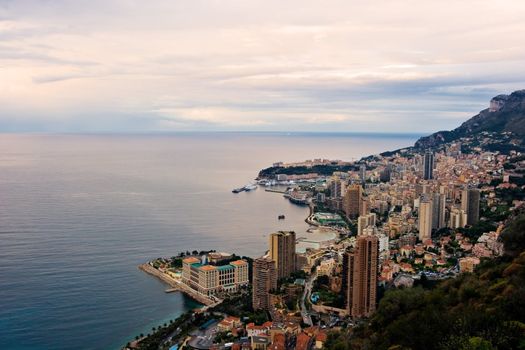 A view over Monaco skyline at Sunrise.