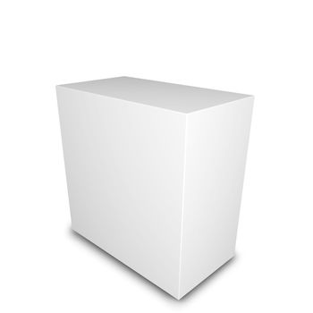 Blank product box. 3D render. white background.