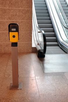 ticket validation machines and escalator
