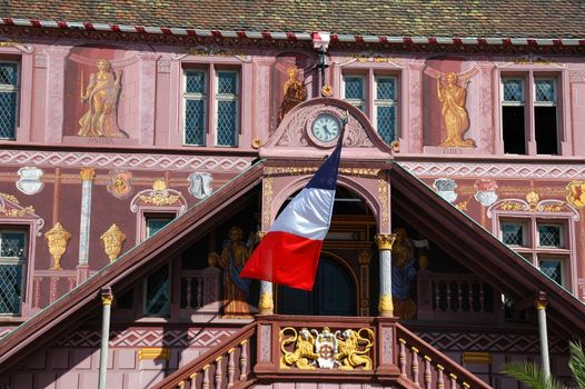 Official building with french flag