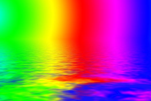 Vibrant rainbow paint water background