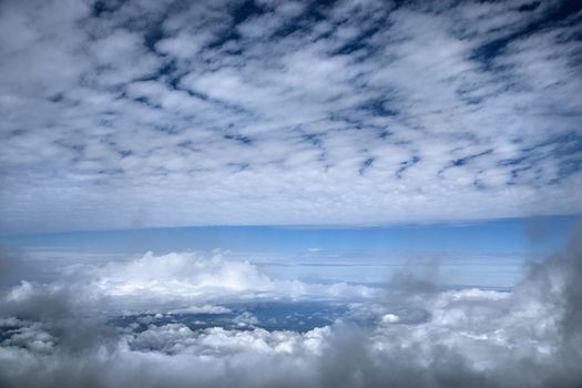 Blue sky and clouds over Maui, Hawaii, USA.