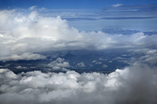 Blue sky and clouds over Maui, Hawaii, USA.