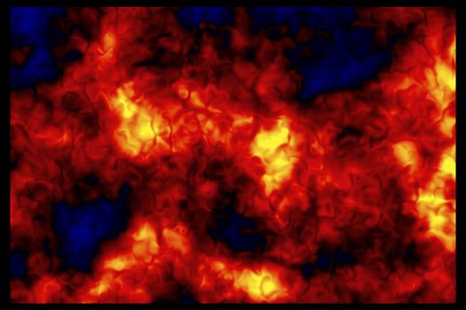 Intense red and yellow fire pattern with a deep blue background