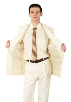 Fashionably dressed young man on a white background