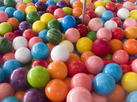 Close up of Colorful Balls in a Bubble Gum Machine