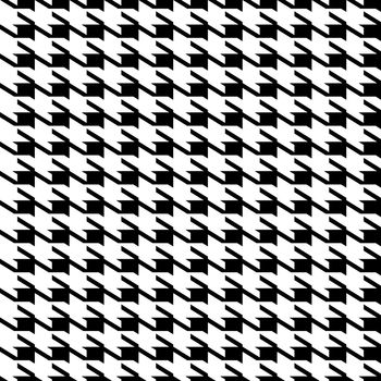 Black and white seamless houndstooth repeating fabric background pattern