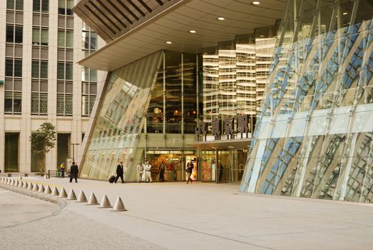 Tokyo station north  entrance with people motion in the morning