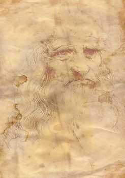 Illustration of the old grunge papae a la da Vinci