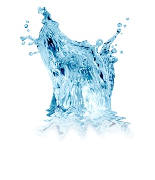 Splashing water abstract background isolated on white with clipping path