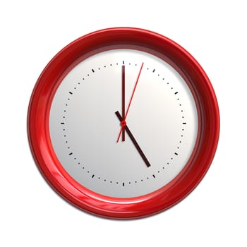 An illustration of a big red clock