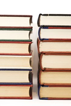 Some old books isolated on white background.