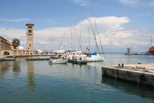 Old Venetian harbor in Rhodos