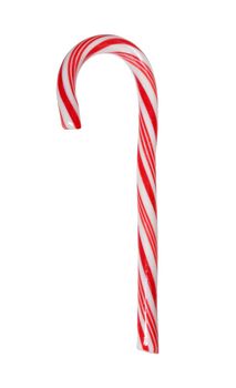 Traditional candy cane isolated on white with clipping path